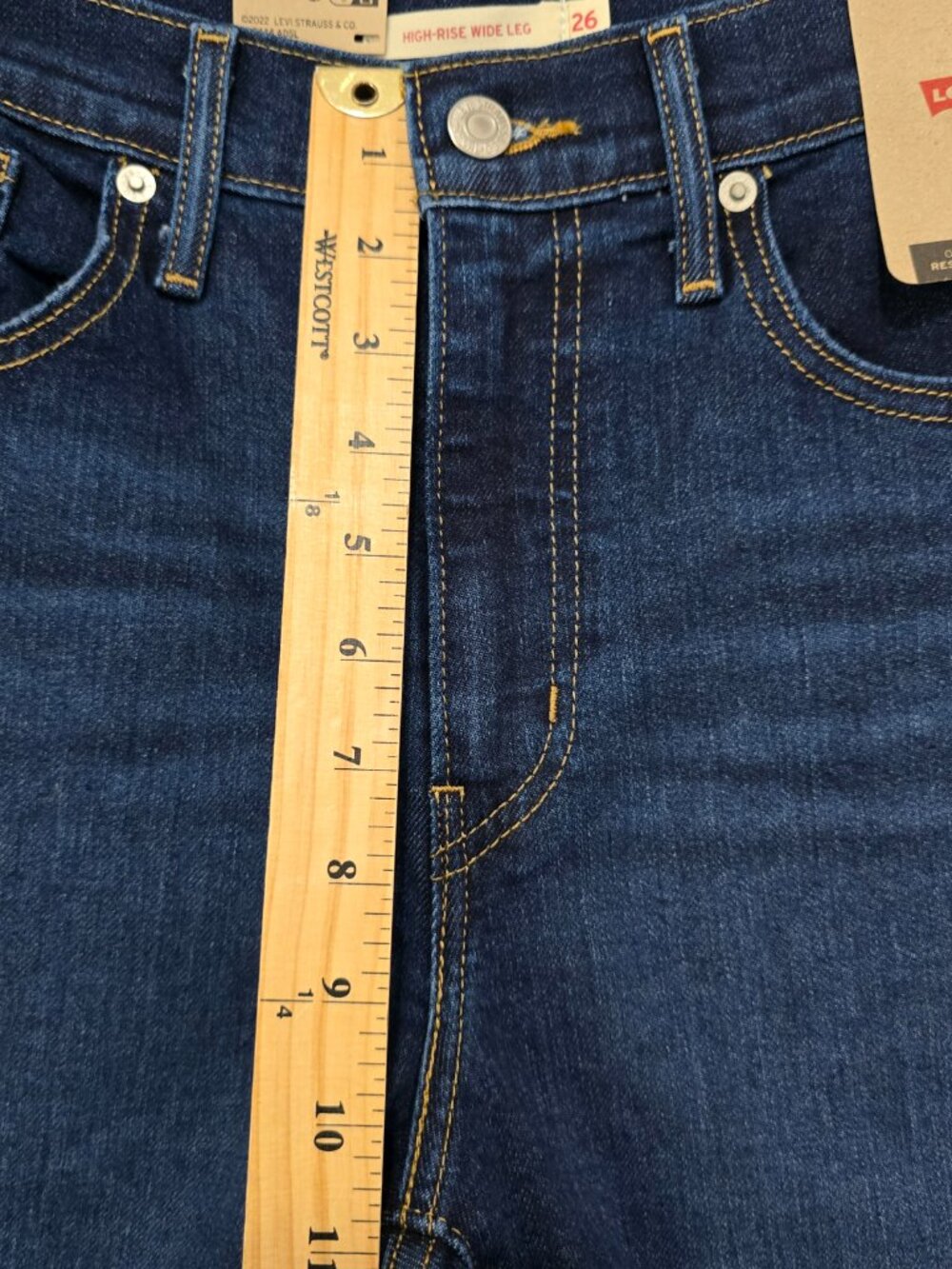 Levi's High Rise Wide Leg Ankle Jeans 26 Dark Wash NWT - Picture 7 of 8